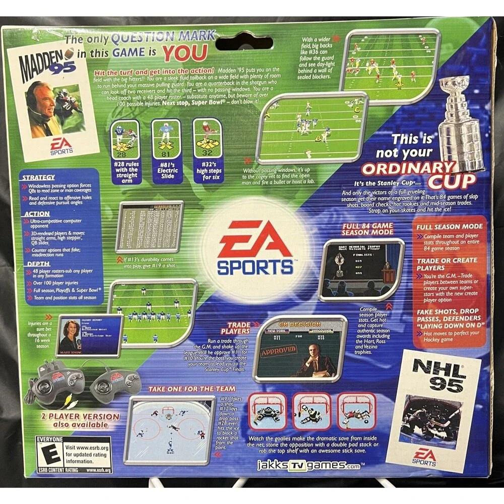 2 Games Plug - N - Play: NHL 95 & Madden 95 [720634580197] EA Sports Ages 5 & Up